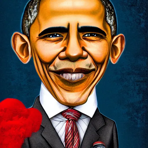 Image similar to a caricature of obama by alexander jansson