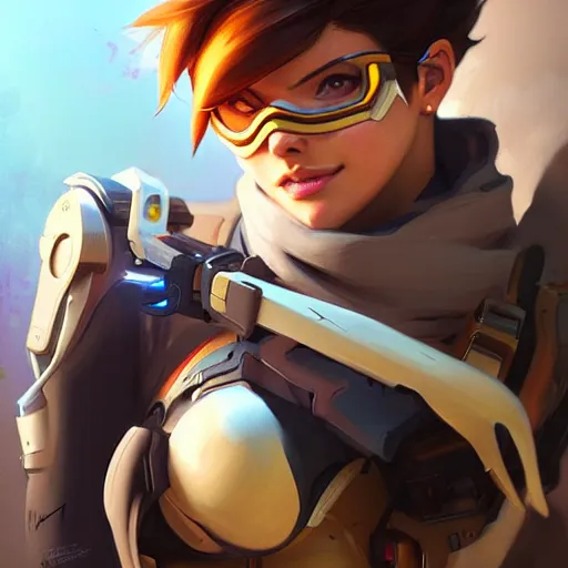 Tracer from Overwatch , highly detailed, digital, Stable Diffusion