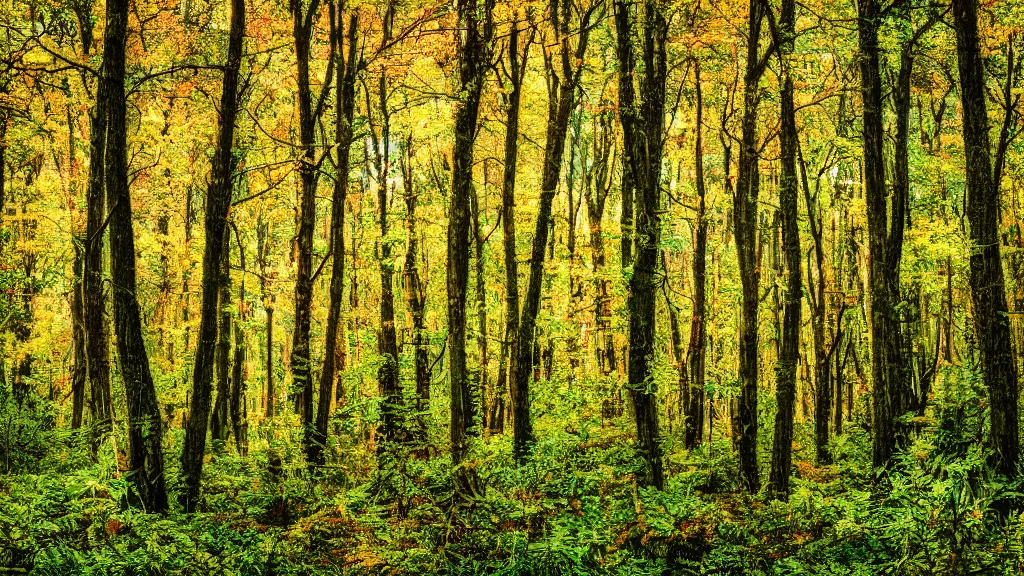 Prompt: Oversaturated photo of a forest