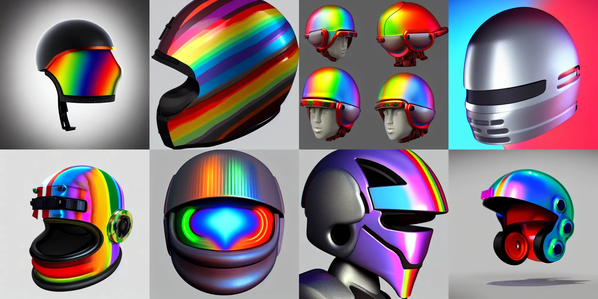 Prompt: steamboat robocop rainbow helmet, hyper realistic, 3d render, trending on artstation, cinematic