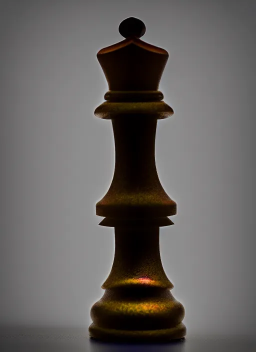 Image similar to ( queen chess piece by jonathan monk, bioluminescent, sharp focus, photorealism, soft diffuse autumn lights, some sun light ray, dark room wall, canon 5 d 5 0 mm lens