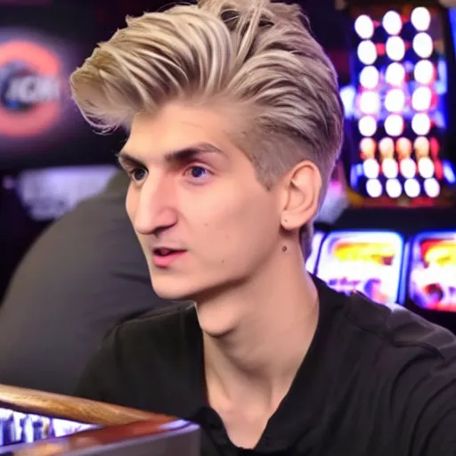 Image similar to gigachad xqc gambling : : realistic : : 1 dslr : : 1 - - quality 2