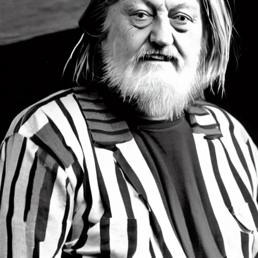 Image similar to punk robert wyatt flipping off the camera