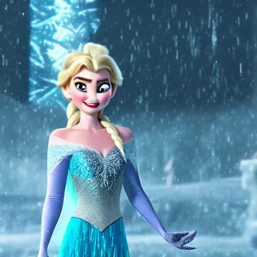 Image similar to Batman as Elsa in the movie Frozen