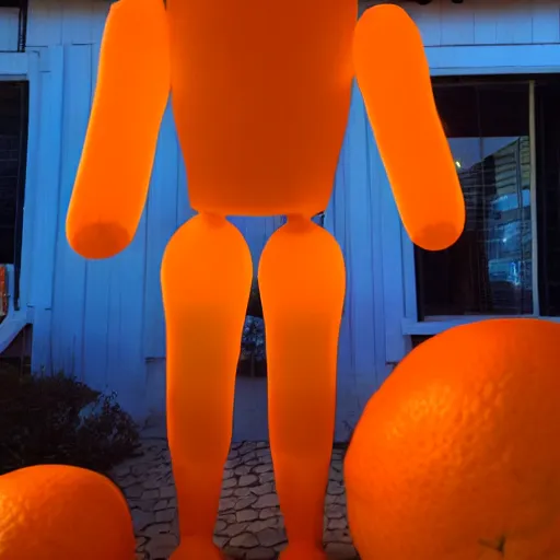 Image similar to giant orange colored glowing humanoid