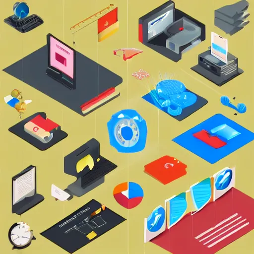 Prompt: a business isometric 3 d icons, 8 k resolution, vector image, stock vector icons - c 1 9. 0