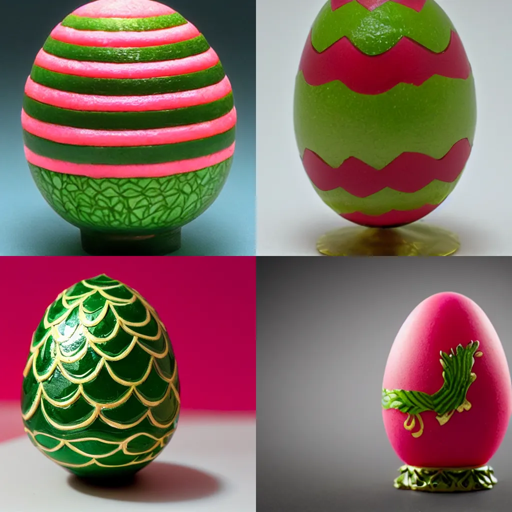 Prompt: faberge egg made of watermelon