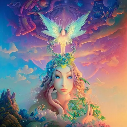 Prompt: 🧚‍♀️✨🌳🧚‍♀️, detailed matte fantasy painting, by Lisa Frank by Peter Mohrbacher by by Artgerm by Ferdinand Knab by Alena Aenami by Dave LaChapelle