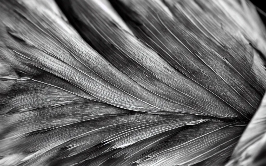 Prompt: close up of feathers, high contrast cinematic lighting, ambient occlusion render, duotone, detailed