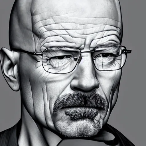 Image similar to a detailed portrait of walter white as a soy boy, art illustration, incredibly highly detailed and realistic, 8 k, sharp focus