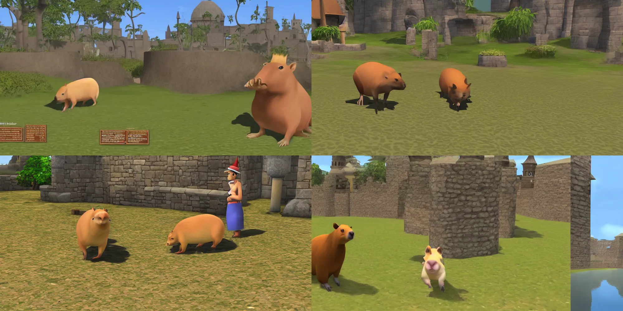 Prompt: A capybara in runescape