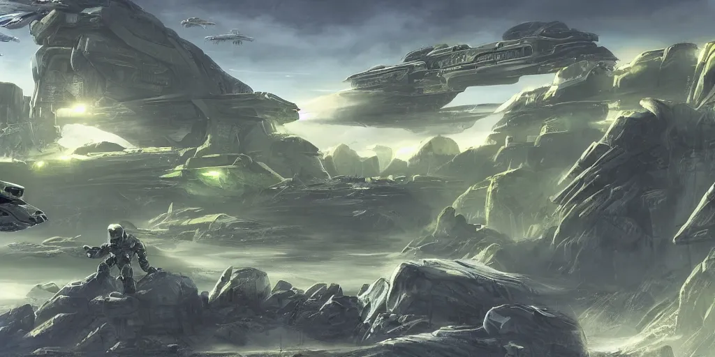 Image similar to halo environmet by aaron horkry