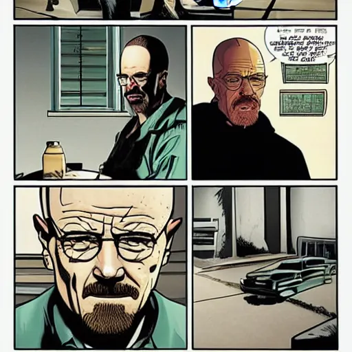 Image similar to Breaking Bad Season 1 Episode 1 as vertigo comic,