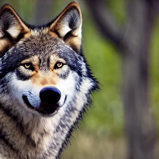 Image similar to photograph of a beautiful female wolf taken in the wild