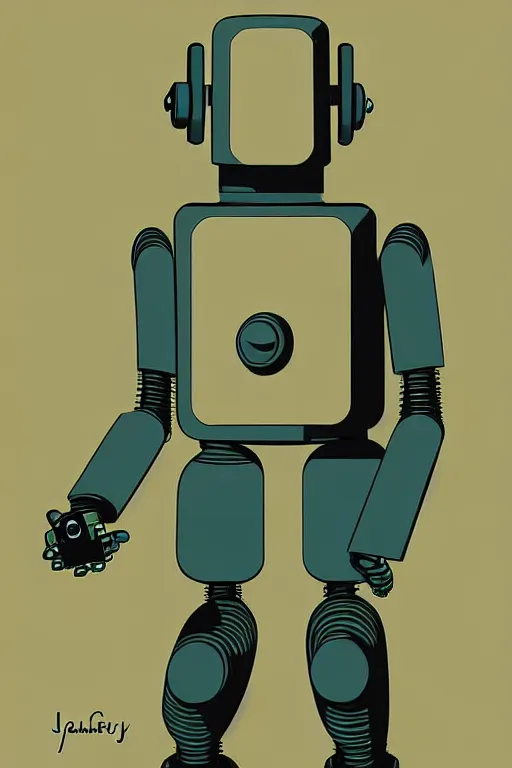 Prompt: 1 9 5 0 s retro future robot android valkery. muted colors. by jean - baptiste