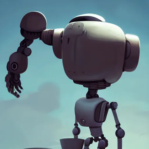 Prompt: A robot by goro fujita and sawoozer, art station, humorous, photorealistic, cosmic survival, sci if, octane, portrait ,
