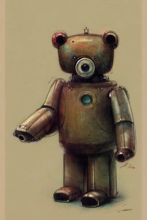 Image similar to ( ( ( ( ( 1 9 5 0 s retro future android robot bear. muted colors. ) ) ) ) ) by jean - baptiste monge,!!!!!!!!!!!!!!!!!!!!!!!!!