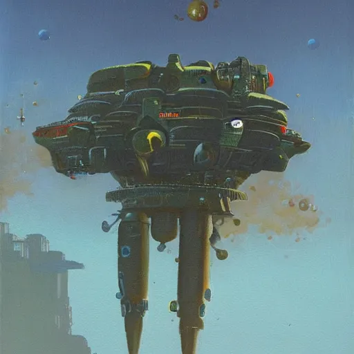 Image similar to a painting in the style of chris foss.