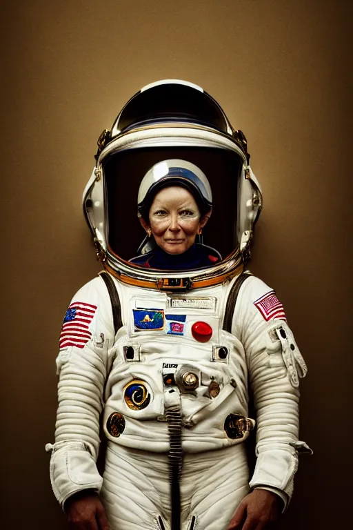 Image similar to extremely detailed portrait of astronaut, helmet, visor, full frame, award winning photo by jimmy nelson