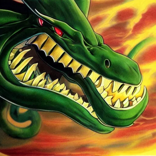 Prompt: shenron, hyper realistic portrait, smiling, - n 9