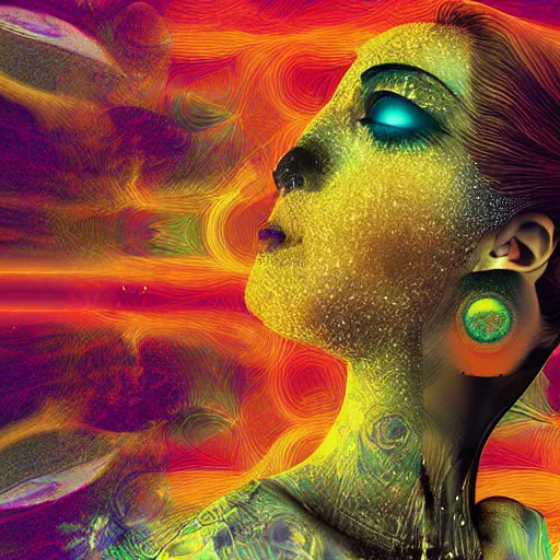 Prompt: Evocative dark psychedelic digital art collage by Musa Esrtungkoro