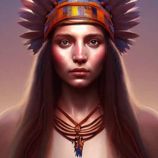 Prompt: tribe goddess, highly detailed, digital painting, artstation, concept art, soft light, sharp focus, illustration