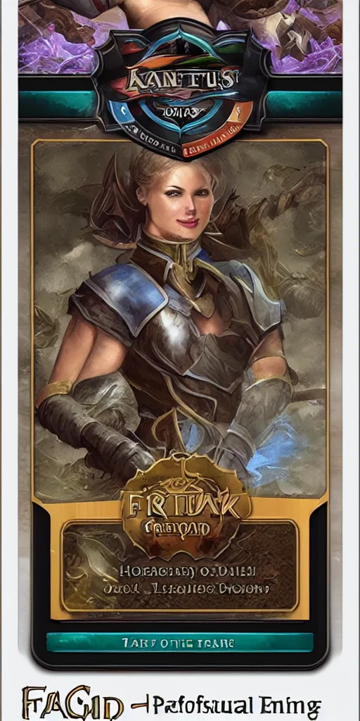 Image similar to professional fantasy trading card game graphic template editable in photoshop