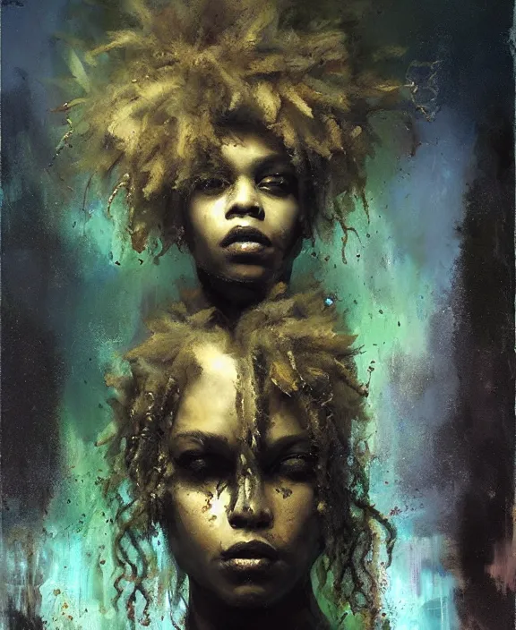 Image similar to afro medusa by jeremy mann