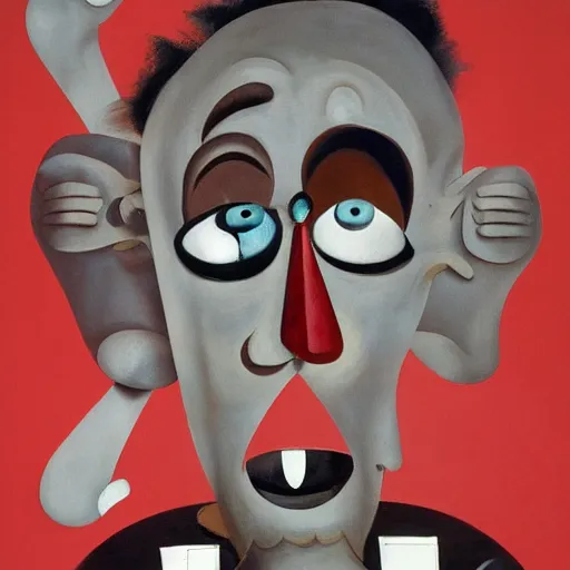 Prompt: crazy man, designed by george condo