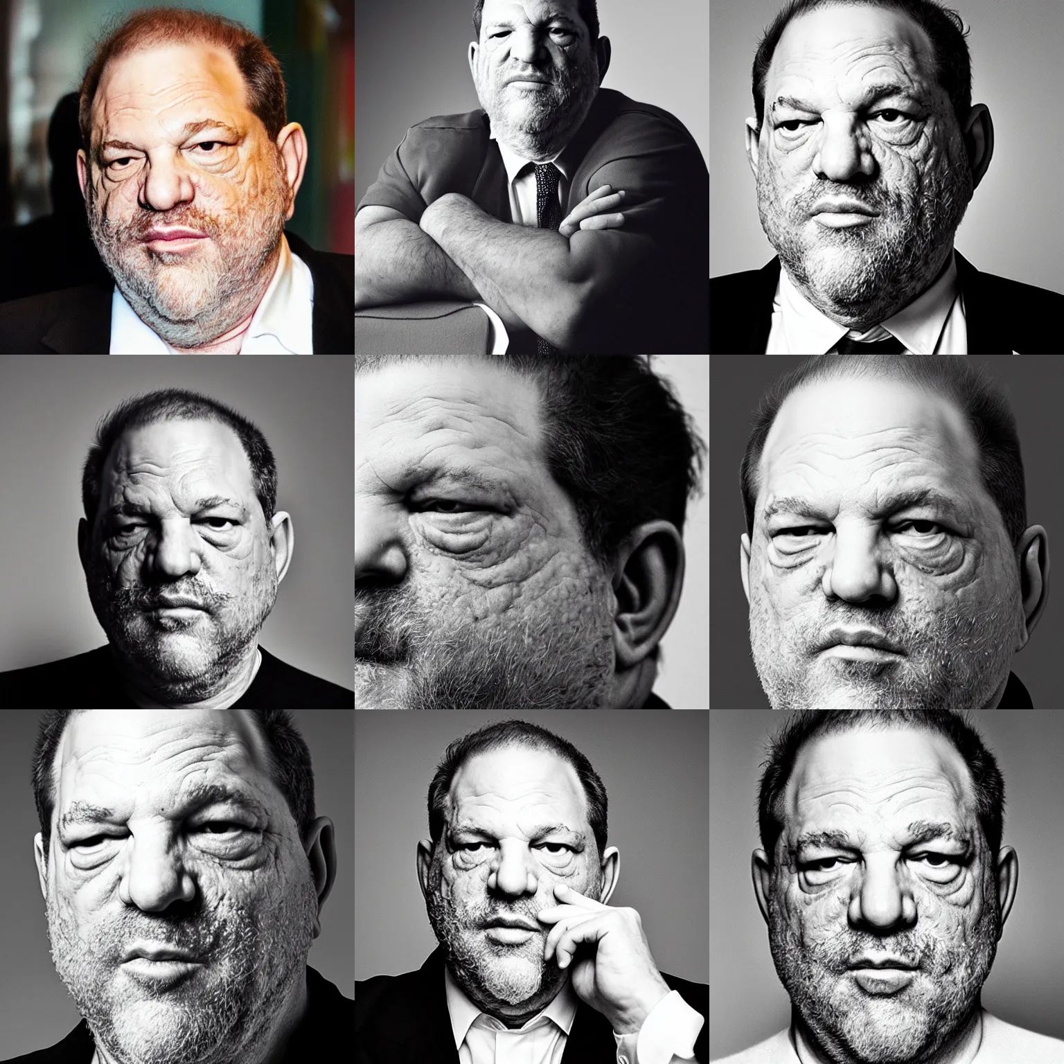 Prompt: detailed portrait of harvey weinstein, studio photograph