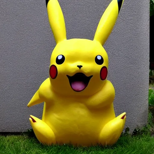 Image similar to Pikachu Sculpture made out of concrete