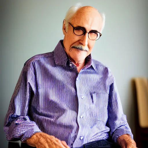 Image similar to dslr photo portrait still of 7 3 year old age 7 3 michael brecker at age 7 3!!!, 8 5 mm f 1. 8