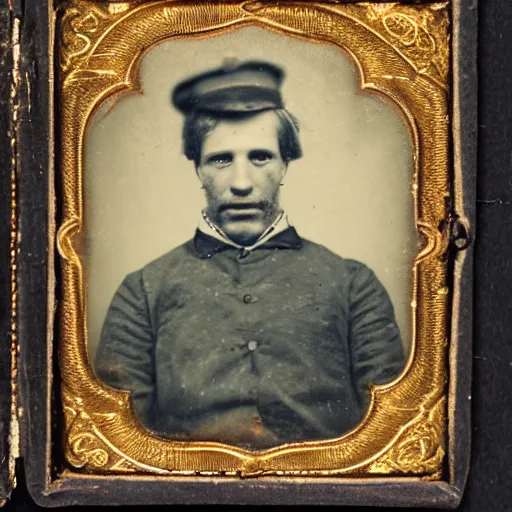 Image similar to tintype photo of a cameraman