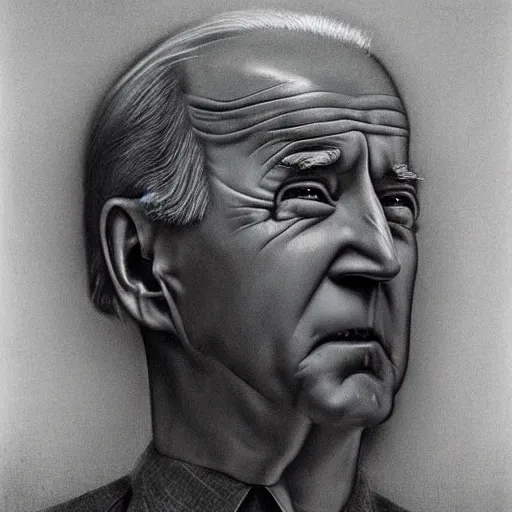 Prompt: Joe Biden. Failure. Zdzisław Beksiński