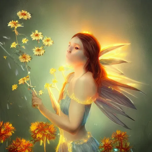 Prompt: magical small female fairies 🧚‍♀️ glowing effect, magical world, magical power, magical flowers, hyperreal,artstation, concept art, smooth, sharp focus ,golden ratio, rule of third , illustration, highly detailed, hd,