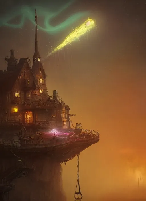 Prompt: glowing squid in burning vapor dramatic lighting, artstation, matte painting, alexander fedosav, alexander jansson