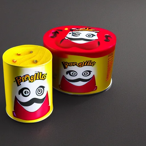 Prompt: the new futuristic Pringles logo, 3d render