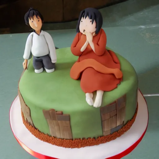 Image similar to a delicious cake, studio ghibli