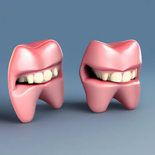 Image similar to poorly rendered 3 d set of teeth