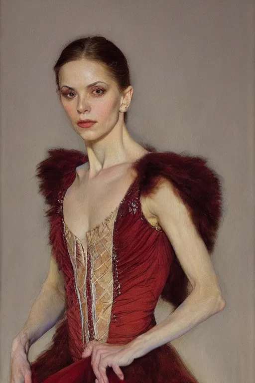 Image similar to portrait of a graceful russian prima ballerina, by donato giancola and berthold woltze.