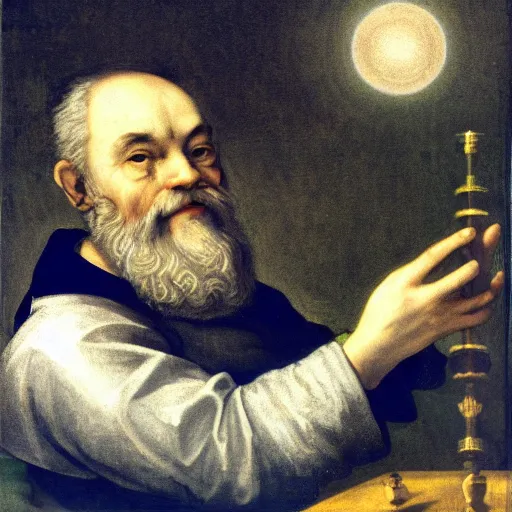 Prompt: galileo galilei taking a picture of jupiter using his smartphone