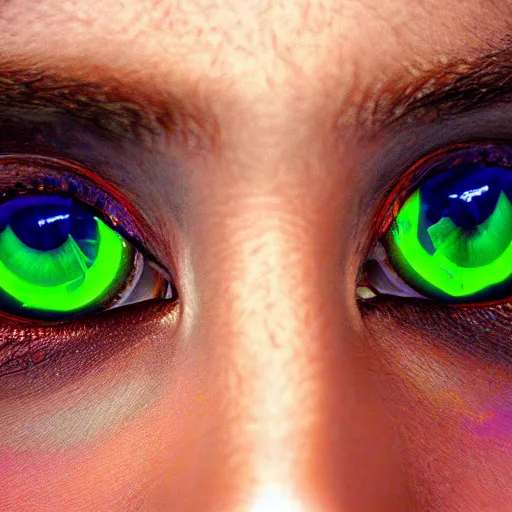 Image similar to Translucent multicolored eyes, reflections, wall of eyes, hd photograph