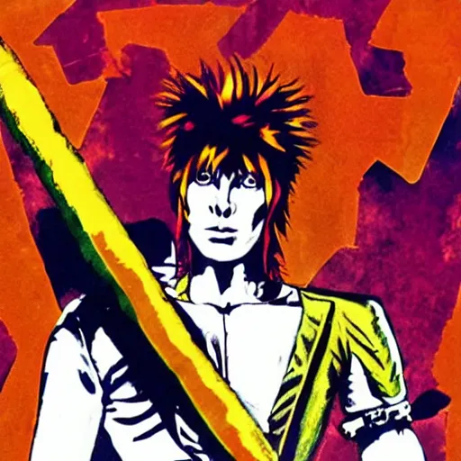 Prompt: Ziggy Stardust as a Jojo Character