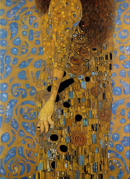 Image similar to oil painting highly detailed art nouveau zendaya, gustav klimt