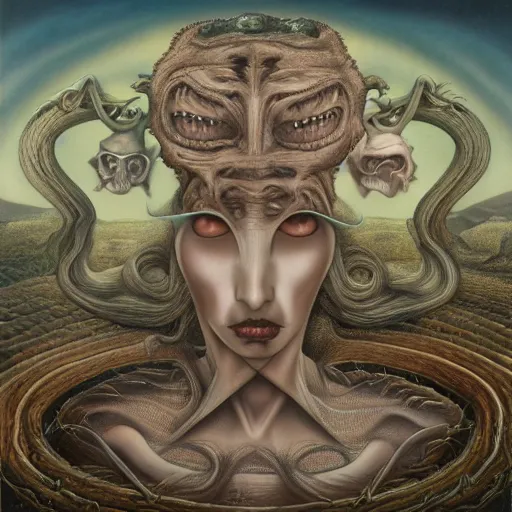 Image similar to album cover art, by mark ryden, by evelyn de morgan, by hr giger, hd, hyper detailed, 4 k