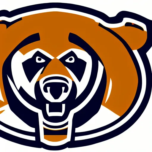 Image similar to A logo for the Bears sports team with a bear mascot grasping a Rugby Union football, vectorised, graphic design, NFL, NBA