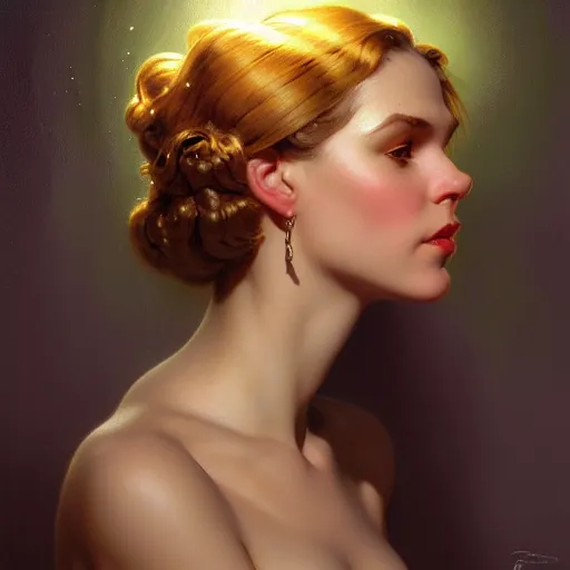 Image similar to head and shoulders Portrait of Albedo, dark fantasy, medium shot, intricate, elegant, highly detailed, digital painting, volumetric light, artstation, concept art, smooth, sharp focus, illustration, art by Gil Elvgren and Greg Rutkowski and Alphonse Mucha