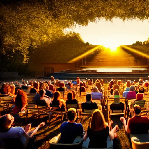 Prompt: an elaborate outdoor theater complex, cinematic, godrays, golden hour, natural sunlight, 4 k, clear details