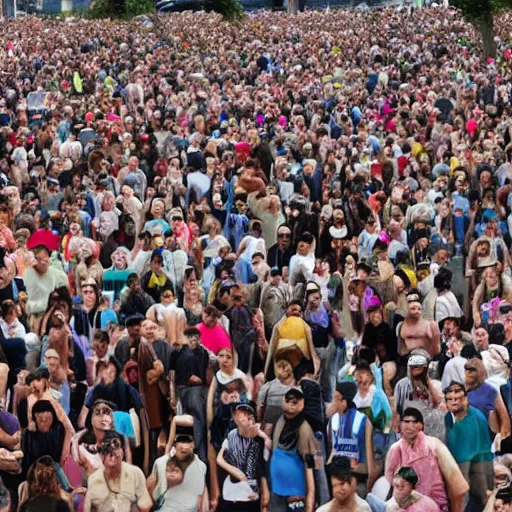 Image similar to huge crowd being forcefully relocated by evil robots, cinematic