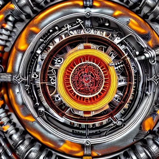 Image similar to realistic detailed image of the inside of a living biomechanical valve body, very intricate colorful masterpiece, hd photo